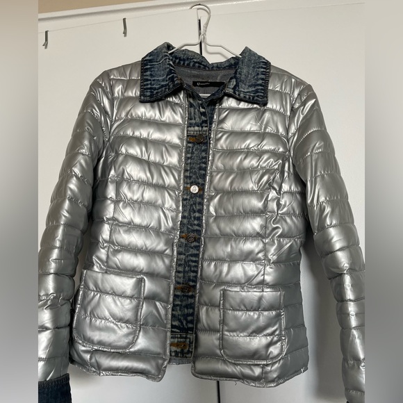 Denim Silver Puffer Size Small - Picture 2 of 11